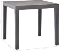 vidaXL Stół ogrodowy w kolorze mokka 78 x 78 x 72 cm z tworzywa sztucznego
