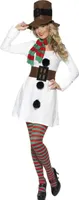 Schneemann-Kostüm für Damen Schneefrau-Kostüm weiss L
