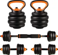 CCLIFE Kugelhantel Kettlebell Kurzhantel Langhantel 2er Hantelset Dumbbell verstellbar, Mit Verbindungsrohr, 2x20 KG