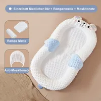 3 in 1 Baby Nestchen 104x60cm bis zu 12 Monaten Babybett Reisebett Kokon Babynest Kuschelnest Nest mit Moskitonetz