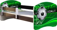 ACMA Jugendbett Kinderbett Junior-Bett Komplett-Set mit Matratze Lattenrost und Rausfallschutz Wenge 14 Goal  140x70