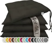 Sitzkissen Stuhlkissen 4er Set, ca. 40x40 cm, schwarz
