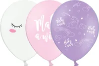 Balony jednorożce 6 sztuk fioletowo-różowo-białe