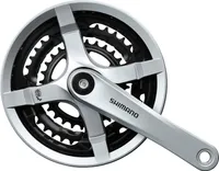 SHIMANO FC-TY501 Kurbelgarnitur 48/38/28, 175 mm, 4-kant, 6/7/8-fach, Kettenschutz, silber (1 Set)
