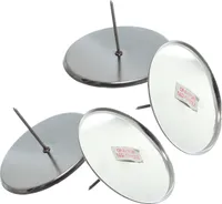 Adventskranzstecker ohne Dorn - Adventskerzenhalter - Metall - H: 4,5cm - D: 8cm - silber - 4er Set