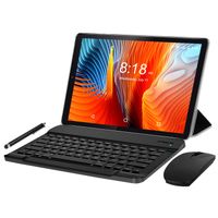 YOTOPT Tablets 10 Zoll mit Tastatur und Maus, Android 10.0, 4G Dual SIM, 64GB, 4GB RAM, WIFI/Bluetooth, GPS, Type-C/SD, Farbe: Schwarz