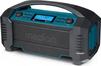 MEDION E66050 DAB+ Baustellenradio (Integrierter Akku, IP54 Schutz gegen Spritzwasser & Staub, USB-Ladefunktion, Bluetooth 5.0, PLL UKW Radio, Akku- oder Netzbetrieb) blau