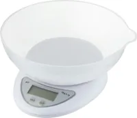 Elektronische Küchenwaage mit Display, präzise, ​​weiß, bis 5 kg