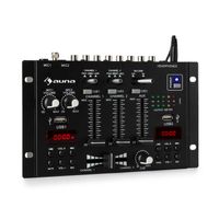 Mischpult DJ-Mixer 3/2-Kanal Bluetooth 2x USB 2 Displays Fader Rack-Einbau weiß 