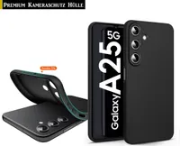 Für Samsung Galaxy A25 5G Silikon Schwarz Hülle Kameraschutz Hülle TPU Handy Schutz Premium Case