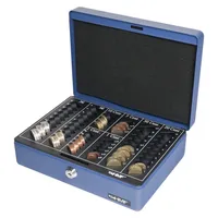 HMF 208-05 Geldkassette Euro-Münzzählbrett, 25 x 18 x 9 cm, blau
