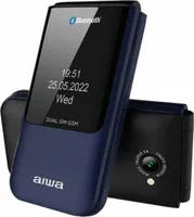 Aiwa FP-24DB BLUE Telefon z klapką i dużymi klawiszami, dual SIM, kolorowy wyświetlacz, aparat, bez umowy
