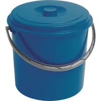 Curver blauer Eimer 12 L Abfalleimer Papierkorb Mülleimer mit Griff und Deckel Küche