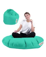 Hanah Home, Iyzi 100 Cushion Pouf - Turquoise, Outdoor Sitzsäcke, Türkis, Polyester, 100 x 20 x 100 x  cm