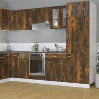vidaXL Hängeschrank Lyon Glas Räuchereiche 60x31x60 cm Holzwerkstoff