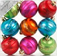 Weihnachtskugeln Dekorierte Kugeln Kunststoff 6cm 9er Set Mille Fiori