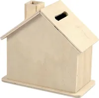 CREATIV COMPANY  Spardose 10er  10x10x5,4cm, aus hellem Holz