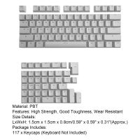 117pcs/Set Mini KeyCap Wear-Resistant Mechanical Decorative Reine Farbe PBT-Schlüsselkappen Computerzubehör-Weiss