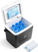Brisby Kühlbox - 13L - Schwarz - 40 Stunden Isolation - Inkl. 2 dicke Kühlakkus von 450ml - Neues Design mit Kühlakku im Deckel verriegelt