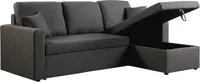 Ecksofa reversibel mit Schlaffunktion und Stauraum "Alain" - 3-Sitzer - Grau