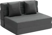 SucceBuy Klappsofa, 3-in-1 Klappcouch mit 2 Kissen und waschbarem Bezug, umwandelbarer Schlafsessel aus 25D Memory Foam mit hoher Dichte, Futon-Couch für Wohnzimmer, Schlafzimmer, Dunkelgrau (Twin)