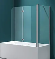 Mai & Mai Duschwand für Badewanne Badewannenfaltwand 6mm Sicherheitsglas mit NANO-Versiegelung Duschabtrennung Badewannen BTH: 70x120x140cm
