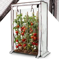 AREBOS Tomatengewächshaus Foliengewächshaus | Gewächshaus klein | Tomatenhaus, Treibhaus mit Tür | 100 x 50 x 150 cm Frühbeet Gewächshausfolie