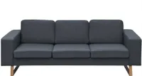vidaXL sofa 3-osobowa tkanina ciemnoszara