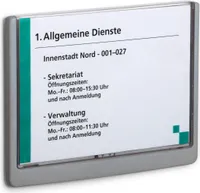 DURABLE CLICK SIGN plastová cedule na dveře šedá DIN A5 na šířku