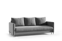 Sofa rozkładana Belissima z funkcją spania oraz pojemnikiem na pościel, zamszowa, szary