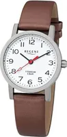 Regent F-1213 Damenuhr Titan Lederband Braun Ø 27 mm