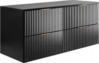 Rodan | Waschbeckunterschrank 120cm | Schwarz Matt | B/H/T 120/57/46cm | Tischplatte | Badezimmerschränke, Badmöbel, Waschbecken Unterschränke