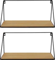 2x Wandregal Puro MDF & Metall schwarz – Hängeregal