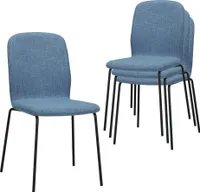 Jídelní židle Albatros sada 4 židlí ENNA, modrá - stohovatelná, pohodlná čalouněná židle - elegantní kuchyňská židle, židle do jídelny nebo k jídelnímu stolu, konferenční židle , Množství:4, Barva:modrá