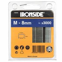 Ironside 140-034 Klammern 8mm Typ M, grausilber (3000er Pack)
