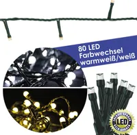 LED-Lichterkette mit 80 farbwechselnden Lichtern, 6 m
