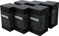 Dosenritter | 6 x eckige Vorratsdose / Teedose M aus Metall, inkl. 6 klassische Klebeetiketten zum Beschriften | 12,8 x 6,8 x 6,8 cm (H,B,T)