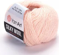 YarnArt Silky Wool 341 Lachsrosa – Edles Seidengarn mit Wolle, superweich & ideal für elegante Strickprojekte – 25g / 190m