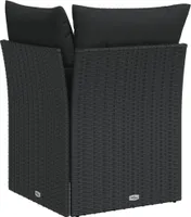 vidaXL Garten-Ecksofa mit Kissen Schwarz Poly Rattan