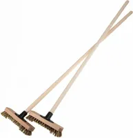SIDCO Schrubber mit Stiel Bodenschrubber mit Holzstiel Bürste Naturborste Quickhalter