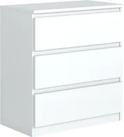 Kommode mit 3 Schubladen 70cm Sideboard Wohnzimmer Schlafzimmer Möbel Highboard Mehrzweckschrank | Matt Weiß