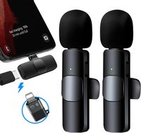 Bluetooth Kabelloses Lavalier Mikrofon, Mini Ansteckmikrofon, Handy-Live-Stream für iOS/Android