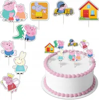 Topper PEPPA Papier Figuren  8 Stueck Geburtstagskuchen Torten Cake Boys Junge süss Deko (PeppaT)