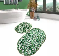 Bosdela Ovales 2-Teiliges Badezimmerteppich-Set, WC-Vorleger-SetCladant