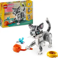 LEGO Creator 3in1 Graue Katze - Modell umbaubar in Spielzeug Hund oder Taube - Bauset mit Tierfiguren für Kinder - Geburtstagsgeschenk für Mädchen und Jungen ab 8 Jahren 31163