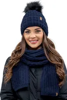 Vivisence damen bommelmütze und schal set warm kopfbedeckung und halsbedeckung an winter und herbst warm dick, wintermütze mit bommel, winterset