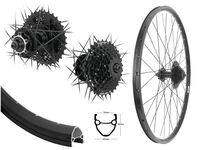 Aggro-X 28 Zoll Hinterrad Hohlkammer Laufrad Schwarz Disc + 9-Fach Shimano Kassette