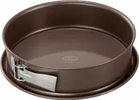 Dr. Oetker Springform Ø 30 cm, Backform der Serie Back-Edition mit Emaille-Servierboden, runde Kuchenform aus Stahl mit Antihaftbeschichtung (Farbe: braun)