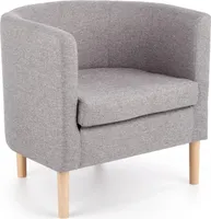 Křeslo Clubby, šedá / přírodní dřevo