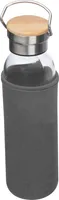 Flasche aus Glas mit Neoprenüberzug / 600ml / Neoprenfarbe: grau